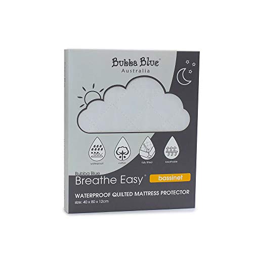Bubba Blue Breathe Easy 40x80cm Waterproof Quilted Mattress Protector Bassinet