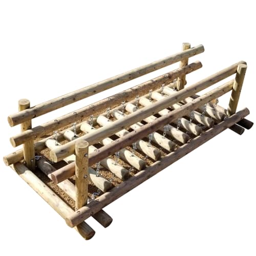 木製 ゆらゆら丸太渡り 防腐加工済 国産材 環境配慮 外遊び 屋外 アスレチック 遊具 公園