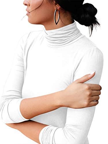 Image of KEEDONE Women's Long Sleeve Turtleneck Casual Loose T-Shirt Dresses