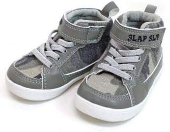 Amazon スラップスリップ ハイカット スニーカー キッズ 12 グレー 13 Slap Slip スラップスリップ 運動靴 スニーカー