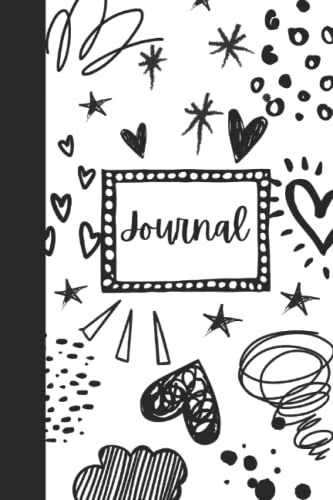 Maximalist Scribbles Notebook Journal Diary Planner Scrapbook Black and White 50 Lined Pages