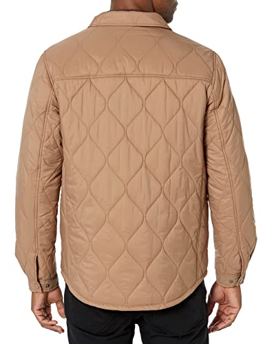 Calvin Klein Men's Diamond Quilted Shirt Jacket, Tan, Large #TOP2