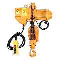 1 Ton Electric Hoist, Industrial Grade 2204Lbs Electric Chain Hoists 10ft Lift Height with Electrical Hook, Double Chain 110 Volt Electric Hoist with Remote Control for Logistics Factories Agriculture