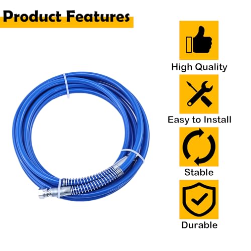 ELSOON 223756 Airless Paint Sprayer Hose Flexible Fiber Tube High Pressure Universal Paint Sprayer 1/4 in x 15 ft by ELSOON - Image 4