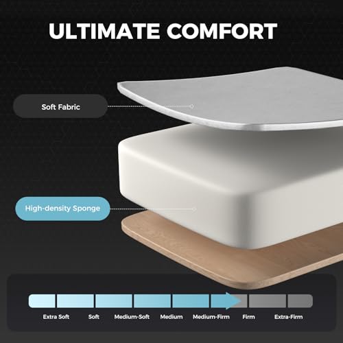 GTPLAYER Gaming Chair with Footrest, Computer Chair with and Lumbar Support, Height Adjustable Game Chair with 360°-Swivel Seat and Headrest and for Office or Gaming (All Light Gray-Fabric)