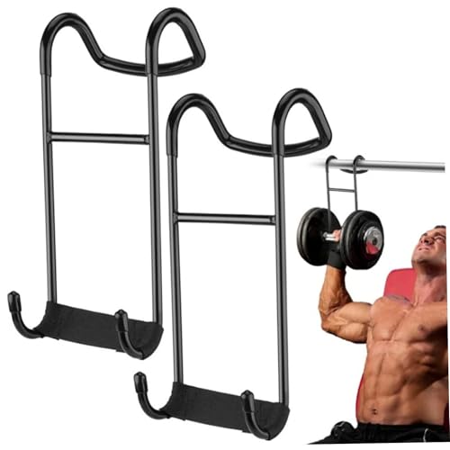 KUYYFDS 2Pcs Dumbbell Spotter Hooks, Load Capacity Heavy-Duty Dumbbell Rack for Bench Press, Practical Sturdy Metal Barbell Rack for Home Gym Exercise