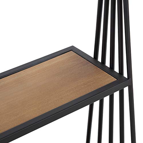Kate and Laurel Nevin Rustic Three Tier Shelf, 23.25" x 30.25" x 8", Brown and Black, Modern Farmhouse Inspired Wall Storage and Decor by Kate and Laurel - Image 4