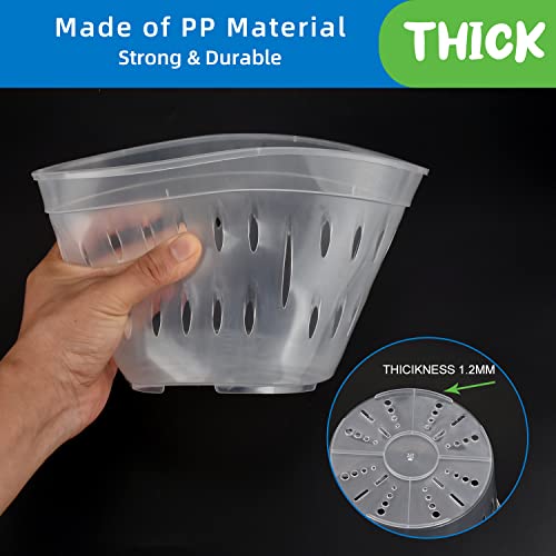 Jgb 9 Pack 7 Inches Orchid Pots For Repotting, Clear Orchid Pot With Holes And Saucers, Breathable Slotted Orchid Planters, Plastic Flower Plant Pots Indoor And Outdoor #TOP2