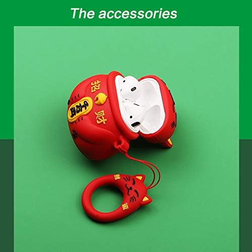 Miniatura 4 de Funda de silicona ultra gruesa y suave con correa para Apple Airpods 1 2 Air Pods auriculares inalámbricos protectores 3D dibujos animados de