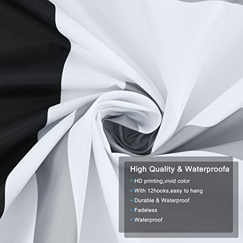 Likiyol Shower Curtains For Bathroom Blue Geometric Shower Curtain Navy Blue Shower Curtain Modern Shower Curtain, Waterproof Black Blue And Gray Shower Curtain With 12 Hooks #TOP4