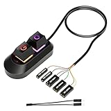 Bouton d'alimentation Externe pour PC De Bureau avec Bouton Power PC LED, Interrupteur Mécanique De Redémarrage et Câble Cartes Mères Conception Compacte et Installation Facile,Noir