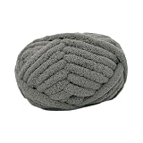 susiodeu Tejido fácil con hilo de lana gruesa, cojines suaves de crochet y mantas cálidas en casa, tapices crochet, mantas tejidas a mano, hilo lana gigante súper, Gris oscuro, 25.6 metros