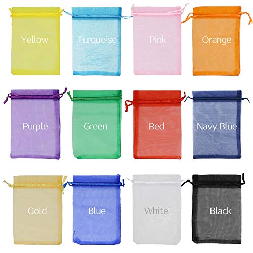 Jexila 120PCS Sheer Organza Gift Bags (Rainbow)