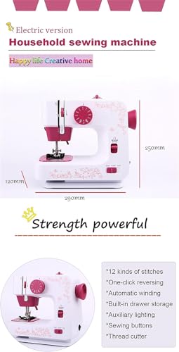 Naaimachine Mini Handmatig Huishoudelijk Elektrisch Handpedaal Dubbele snelheid Dubbele draad Multifunctioneel - Image 3