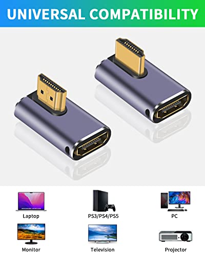 Duttek 8K 90 Degree HDMI Adapter, Left & Right Angle HDMI Adapter 48Gbps - Image 2