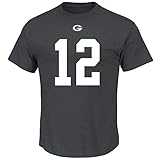 green bay packers jersey deutschland aus 100% Baumwolle Majestic Athletic NFL Football T-Shirt Green Bay Packers Aaron Rodgers #12 grau Trikot Jersey Receiver (L)