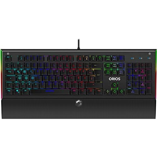 SPEEDLINK Orios RGB Opt-Mechanical Gaming Keyboard - Gaming Tastatur mit deutschem Layout (Widerstandsfähige Metall-Oberfläche - Abnehmbare Handballenauflage - kabelgebunden), schwarz