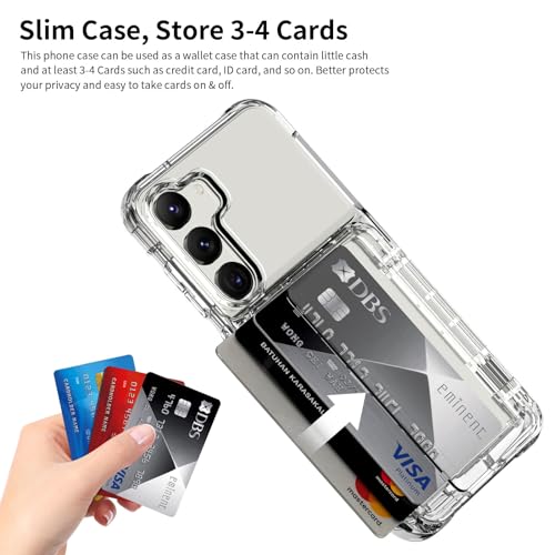 ACANDYA for Samsung Galaxy S23 Plus Case Wallet Galaxy S23+ Case Clear with Card Holder ID Card Slot Heavy Duty Protection Shockproof Anti-Scratch Cover for Women Men for Galaxy S23 Plus Transparent by ACANDYA - Image 3