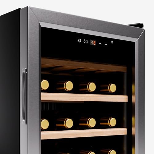 Bild 13 - Klarstein Weinkühlschrank, 1 Zonen Getränkekühlschrank Klein, Kleiner Weinschrank 53L, Wein-Kühlschrank Klein mit Glastür, Indoor/Outdoor Flaschenkühlschrank, Wine Fridge 5-18°C, 15 Flaschen