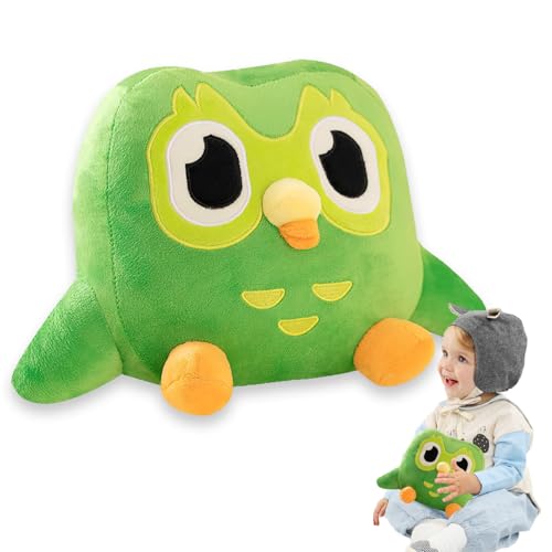 Xiujuers Peluche Duolingo, 20CM Duolingo Peluche, Buho Peluche Verde, Duolingo Plushies Toys, Duolingo Muñecos, Duolingo Plush Dolls, Buho Peluche Juguetes, Regalo para Niños, Adultos, Niños y Niñas