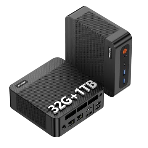 origimagic Ryzen 9 6900HX (Fino a 4,9 GHz), 32GB DDR5 1TB M.2 NVME PCIe 4.0 2280 SSD Mini Desktop Computer, Dual Gigabit LAN, WiFi 6E, BT5.2, 4K Triple Display, per azienda, ufficio, casa