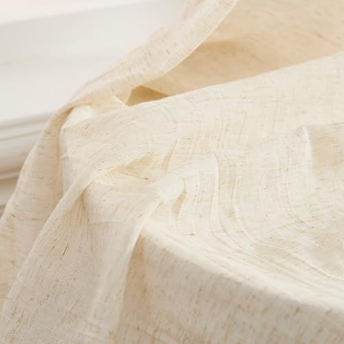 French Connection - Charter Crushed, Window Curtain, Set of 2 Panels, Semi Sheer, Modern Home Decor, Drapes for Living Room, Dining Room, Bedroom, Dorm, Measures 50" x 63", Natural by French Connection - Image 7