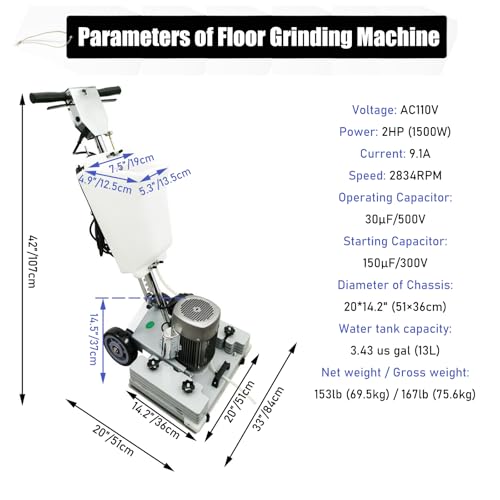 Close-up detail of commercial floor grinding machine pads