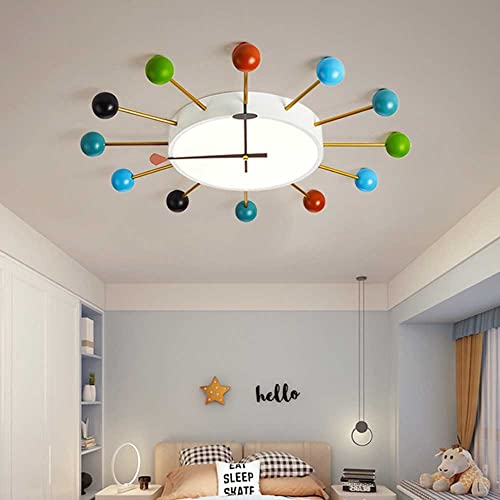 Plafonnier moderne horloge créative à intensité variable pour chambre