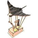 wkao Wooden Manta Ray Automaton Kit, Mechanical Manta Ray Model with Battery Powered Motorized Flapping Wings, Physics Science Toy, Unique Desk Ornament for Office Home Decor