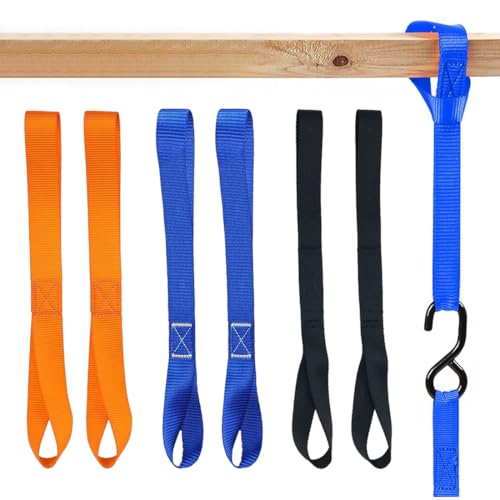 YAPKOLV Sangles d'Arrimage - Lot de 6 - Sangles pour Moto, ATV, Voiture, Vélo, Bagages, Sangle Moto Remorque et Sangle de Serrage