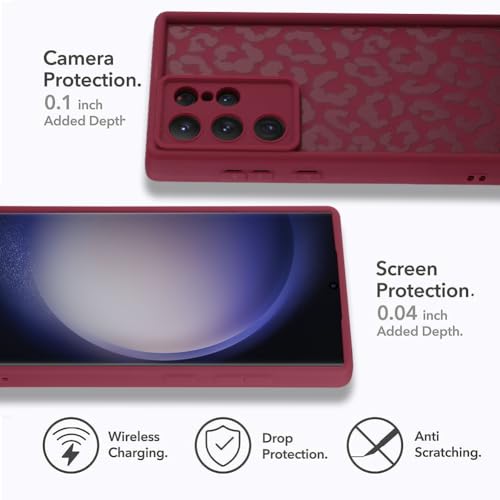 Image of Compatible with Samsung Galaxy S23 Ultra Case, Wine Red