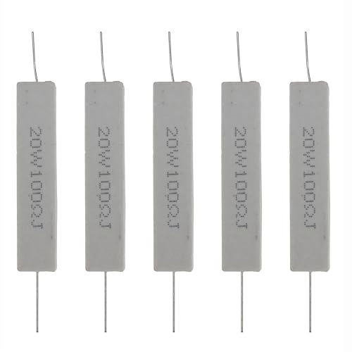 MERICDA 5 Pcs 20W 100R 100 Ohm Cement Resistor, 5% 750V Wirewound Ceramic