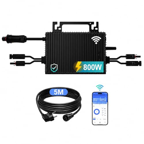 Microinversor Solar 800W con 2 MPPT, WiFi, IP67, Kit Fotovoltaico Balcón