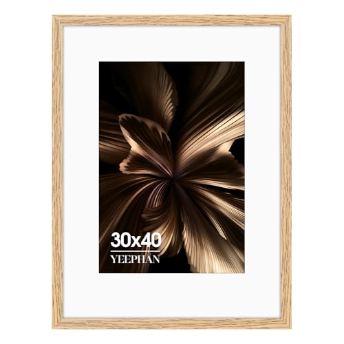 30x40 Picture Frame -30x40 Frames with Mount for A4 Prints Light Wood Grain
