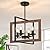 17'' Farmhouse Chandelier for Dining Room,4-Light Rustic Dining Room Light Fixture Over Table,Wood Chandelier Kitchen Island Lighting Hanging Ceiling Light for Kitchen Foyer Entryway Hallway