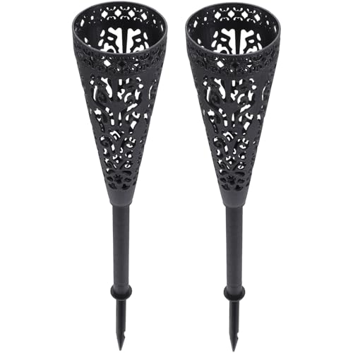 Cabilock 2 pezzi Vaso da Cimitero con Picchetto in Plastica Contenitore per Fiori con Design Cavo per Lapidi e Decorazioni da Esterno Adatto per Fiori Veri e Secchi