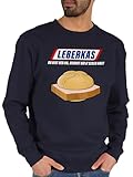 Sweater Pullover Sweatshirt Herren Damen - Kompatibel mit Oktoberfest - Leberkas Du bist ned du - Leberkäse bayrisch lustig - L - Dunkelblau - trachten bayrische tracht octoberfest bayerischer