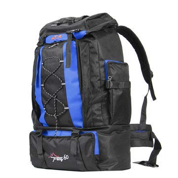 PeroFors 60L Sport De Plein Air Randonnée Camping Sac À Dos Sac Bagages Voyage Sac À Dos Étanche - Bleu Cover