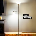 Brightech Sky Dome Plus LED Floor lamp, Torchiere Super Bright Floor Lamp with Reading Lamp for Living Rooms & Offices - Dimmable Tall Standing Lamp for Bedroom Reading - Gold Brass - Image 5