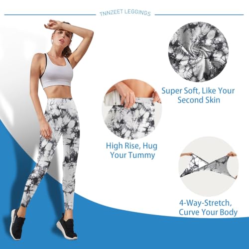 Image of TNNZEET High Waisted Leggings for Women - No See Through Tummy Control Cycling Workout Yoga Pants with Pockets Reg & Plus