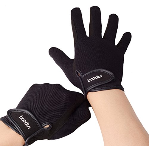 Foto von AICTIMO Reithandschuh-Professional Tragbar, Reithandschuhe Atmungsaktiv und Bequem Unisex Schwarz S/M