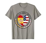 Bonita camiseta gráfica de corazón con la bandera de España de Estados Unidos I Love Spain I Love USA Camiseta