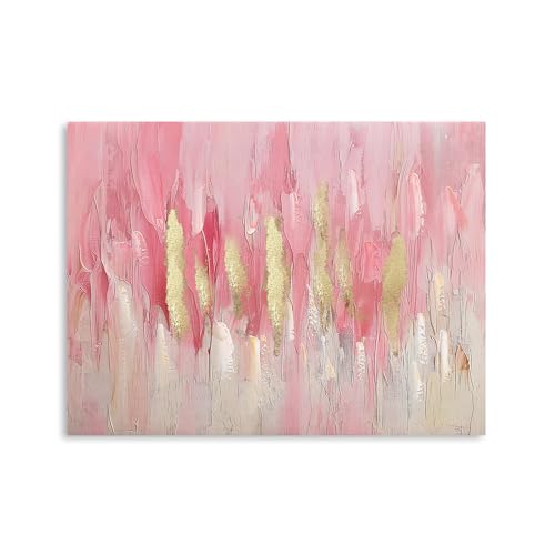 Pink Abstract Canvas Wall Art: Pink Wall Decor Poster Print