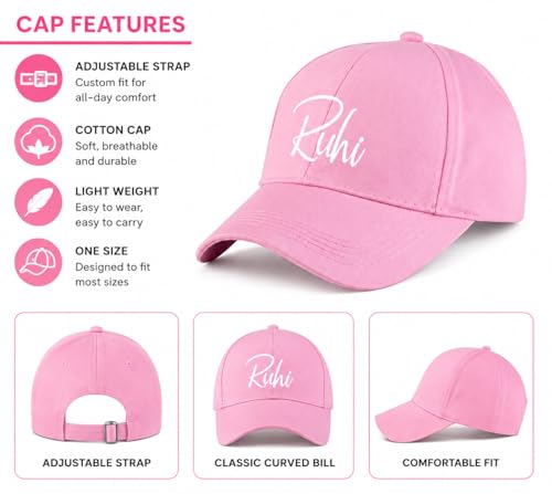 Image of AICA Personalised Name Cotton Cap for Men & Women � Black, Free Size | Gifts for Men & Women