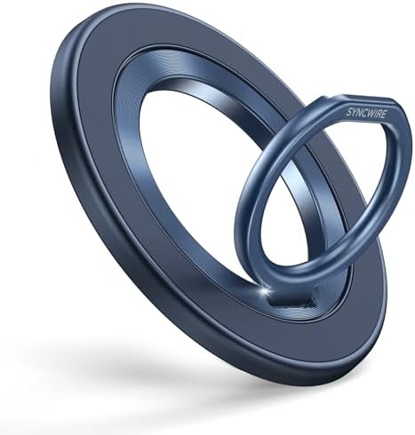 SYNCWIRE Magnetischer Handy-Ringhalter für MagSafe, magnetischer Handygriff-Ringständer Finger-Kickstand mit zweiseitiger Magnetkompatibilität für iPhone 16 Pro Max 15 14 13 12, An