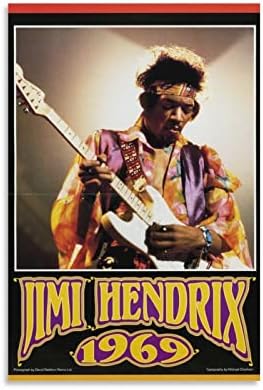 FlowerWine Jimi Singer Hendrix Poster Canvas Wall Art Room Decor Picture For Bedroom Office Bar And Dormitory 08x12inch(20x30cm)