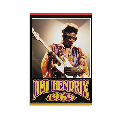 Flowerwine Jimi Singer Hendrix Poster Canvas Wall Art Room Decor Picture For Bedroom Office Bar And Dormitory 08X12Inch(20X30Cm) #TOP13