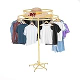 ZOUXIKOU Adjustable Round Garment Rack with Topper - Rotating Clothes Display for Hanging Apparel -