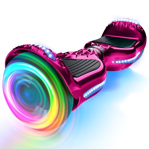 Hoverstar Crystal Light Wheel Electric Hoverboard with New Version Bluetooth Hover Board, Chrome and Design Color Self-Balance Electric Scooter