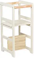 Torre De Aprendizagem Montessori 4 Em 1 Laqueada Off White Regula Altura